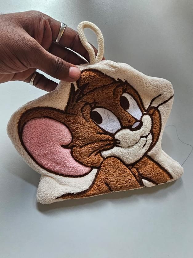 Tom Jerry Cartoon Embroidered Soft Fleece Hand Towel - Any 1